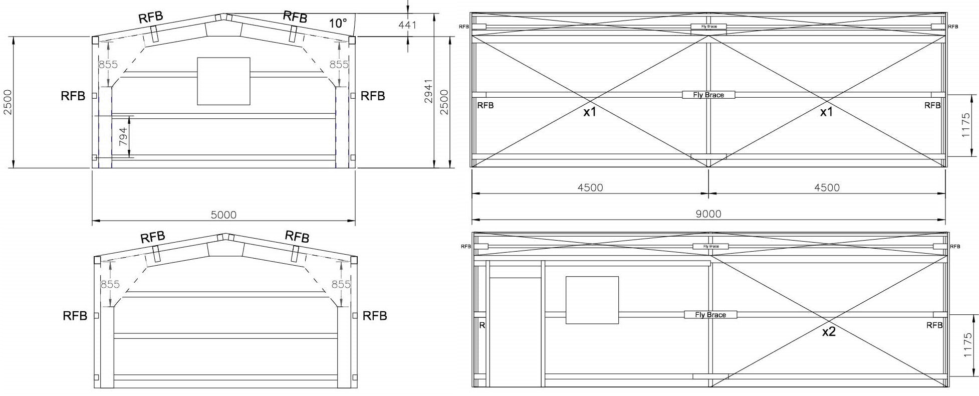 Small Workshop - 5m x 9m x 2.5m to eaves - Image 4